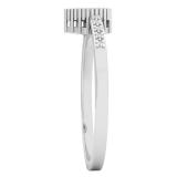 0.10 Carat (ctw) 10K White Gold Round White Diamond Ladies Fashion Bridal Promise Ring 1/10 CT