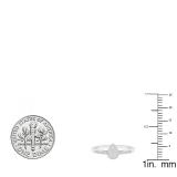0.10 Carat (ctw) 10K White Gold Round White Diamond Ladies Fashion Bridal Promise Ring 1/10 CT