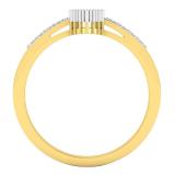 0.10 Carat (ctw) 10K Yellow Gold Round White Diamond Ladies Fashion Bridal Promise Ring 1/10 CT