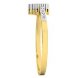 0.10 Carat (ctw) 10K Yellow Gold Round White Diamond Ladies Fashion Bridal Promise Ring 1/10 CT