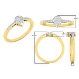 0.10 Carat (ctw) 10K Yellow Gold Round White Diamond Ladies Fashion Bridal Promise Ring 1/10 CT