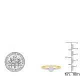 0.10 Carat (ctw) 10K Yellow Gold Round White Diamond Ladies Fashion Bridal Promise Ring 1/10 CT