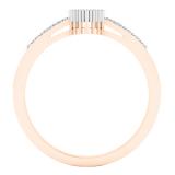 0.10 Carat (ctw) 18K Rose Gold Round White Diamond Ladies Fashion Bridal Promise Ring 1/10 CT
