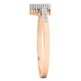 0.10 Carat (ctw) 18K Rose Gold Round White Diamond Ladies Fashion Bridal Promise Ring 1/10 CT