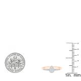 0.10 Carat (ctw) 18K Rose Gold Round White Diamond Ladies Fashion Bridal Promise Ring 1/10 CT