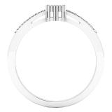 0.10 Carat (ctw) 10K White Gold Round White Diamond Ladies Bridal Cluster Promise Ring 1/10 CT