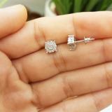 0.35 Carat (ctw) 10K White Gold Round White Diamond Ladies Stud Earrings 1/3 CT