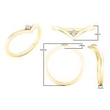 0.05 Carat (ctw) 14K Yellow Gold Round White Diamond Bridal Chevron Solitaire Engagement Ring