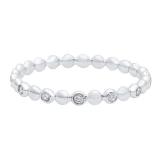 0.15 Carat (ctw) 14K White Gold Round White Diamond Beaded Ladies Wedding Band
