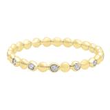 0.15 Carat (ctw) 18K Yellow Gold Round White Diamond Beaded Ladies Wedding Band