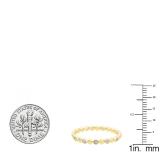 0.15 Carat (ctw) 18K Yellow Gold Round White Diamond Beaded Ladies Wedding Band