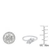 0.20 Carat (ctw) 10K White Gold Round Diamond Ladies Bridal 3 Stone Engagement Ring 1/5 CT