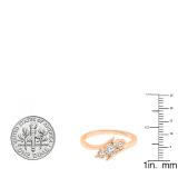 0.20 Carat (ctw) 18K Rose Gold Round Diamond Ladies Bridal 3 Stone Engagement Ring 1/5 CT
