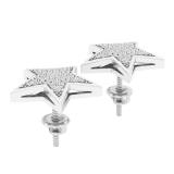 0.25 Carat (ctw) 14K White Gold Round Diamond Ladies Star Shape Fashion Stud Earrings 1/4 CT