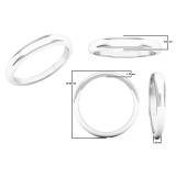 14K White Gold Ladies Plain Wedding Band