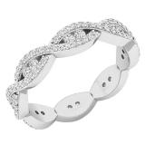 0.70 Carat (ctw) 10K White Gold Round Diamond Ladies Eternity Anniversary Wedding Band Ring 3/4 CT