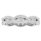 0.70 Carat (ctw) 10K White Gold Round Diamond Ladies Eternity Anniversary Wedding Band Ring 3/4 CT
