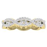 0.70 Carat (ctw) 10K Yellow Gold Round Diamond Ladies Eternity Anniversary Wedding Band Ring 3/4 CT