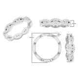 0.70 Carat (ctw) 18K White Gold Round Diamond Ladies Eternity Anniversary Wedding Band Ring 3/4 CT
