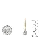 0.70 Carat (ctw) 14K Yellow Gold Round White Diamond Ladies Dangling Drop Earrings 3/4 CT