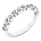 0.15 Carat (ctw) Sterling Silver Round White Diamond Ladies Heart Shape Promise Engagement Ring