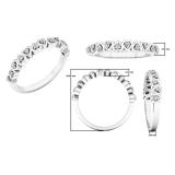 0.15 Carat (ctw) Sterling Silver Round White Diamond Ladies Heart Shape Promise Engagement Ring