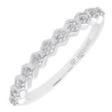 0.15 Carat (ctw) Sterling Silver Round White Diamond Ladies Hexagon Shape Promise Engagement Ring