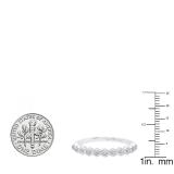 0.15 Carat (ctw) Sterling Silver Round White Diamond Ladies Hexagon Shape Promise Engagement Ring