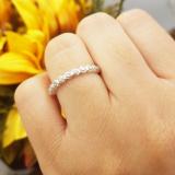 0.15 Carat (ctw) Sterling Silver Round White Diamond Ladies Hexagon Shape Promise Engagement Ring