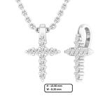 0.15 Carat (ctw) 14K White Gold Round White Diamond Ladies Cross Pendant (Silver Chain Included)