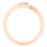 0.05 Carat (ctw) 10K Rose Gold Round White Diamond Ladies Wave Style Fashion Right Hand Ring