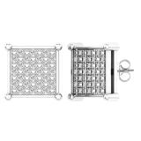 0.15 Carat (ctw) Platinum Plated Sterling Silver White Diamond Mens Ladies Iced Stud Earrings