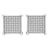 0.15 Carat (ctw) Platinum Plated Sterling Silver White Diamond Mens Ladies Iced Stud Earrings