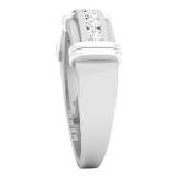 0.45 Carat (ctw) 10K White Gold Round White Diamond Men's Fashion Wedding Band 1/2 CT