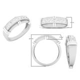 0.45 Carat (ctw) 10K White Gold Round White Diamond Men's Fashion Wedding Band 1/2 CT