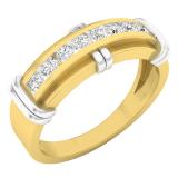 0.45 Carat (ctw) 10K Yellow Gold Round White Diamond Men's Fashion Wedding Band 1/2 CT