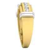 0.45 Carat (ctw) 10K Yellow Gold Round White Diamond Men's Fashion Wedding Band 1/2 CT