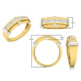 0.45 Carat (ctw) 10K Yellow Gold Round White Diamond Men's Fashion Wedding Band 1/2 CT