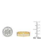0.45 Carat (ctw) 10K Yellow Gold Round White Diamond Men's Fashion Wedding Band 1/2 CT