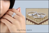 0.13 Carat (ctw) Sterling Silver Round White Diamond Men & Women's Engagement Ring Trio Bridal Set