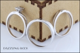 0.13 Carat (ctw) Sterling Silver Round White Diamond Men & Women's Engagement Ring Trio Bridal Set