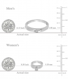0.13 Carat (ctw) Sterling Silver Round White Diamond Men & Women's Engagement Ring Trio Bridal Set