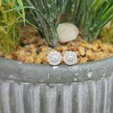 0.45 Carat (ctw) 10K White Gold Round White Diamond Ladies Cluster Stud Earrings 1/2 CT