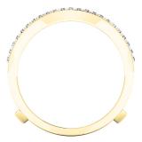 0.30 Carat (ctw) 10K Yellow Gold Round Diamond Ladies Wedding Band Guard Double Ring 1/3 CT