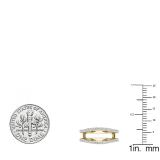 0.30 Carat (ctw) 10K Yellow Gold Round Diamond Ladies Wedding Band Guard Double Ring 1/3 CT
