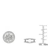 0.30 Carat (ctw) 14K White Gold Round Diamond Ladies Wedding Band Guard Double Ring 1/3 CT