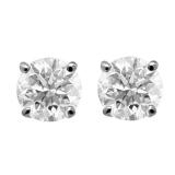 0.10 Carat (ctw) 10K White Gold Round White Diamond Ladies Solitaire Stud Earrings