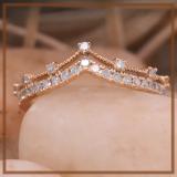 Round White Diamond Beaded Chevron Wedding Band for Women (0.25 ctw, Color I-J, Clarity I2-I3) in 10K Rose Gold