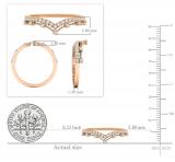 Round White Diamond Beaded Chevron Wedding Band for Women (0.25 ctw, Color I-J, Clarity I2-I3) in 10K Rose Gold