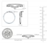 Round White Diamond Beaded Chevron Wedding Band for Women (0.25 ctw, Color I-J, Clarity I1-I2) in 14K White Gold